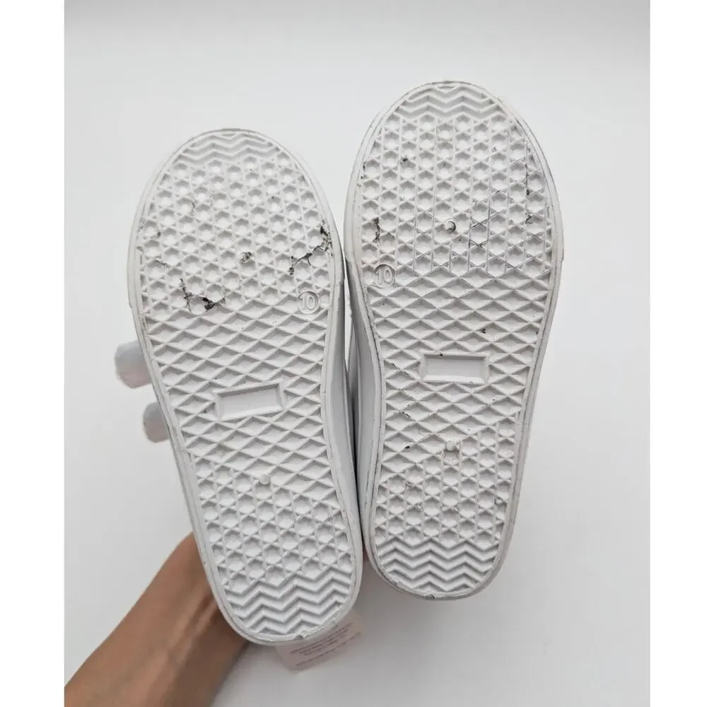 Laura Ashley Hook & Loop Sneakers Shoes Round Toe Girls' White Size US10 EU27
